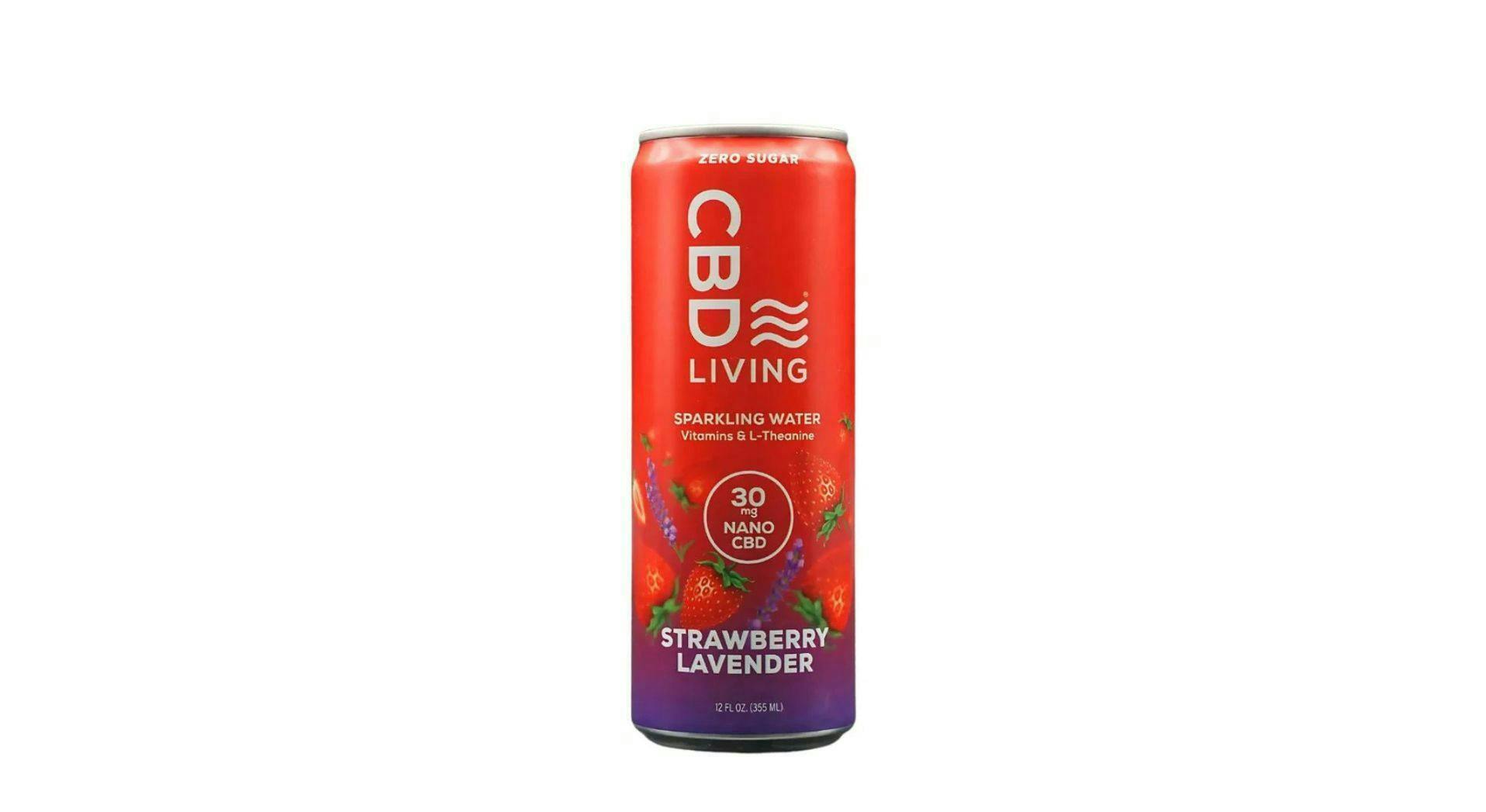 CBD Living - Strawberry Lavender Sparkling Water - 30mg CBD