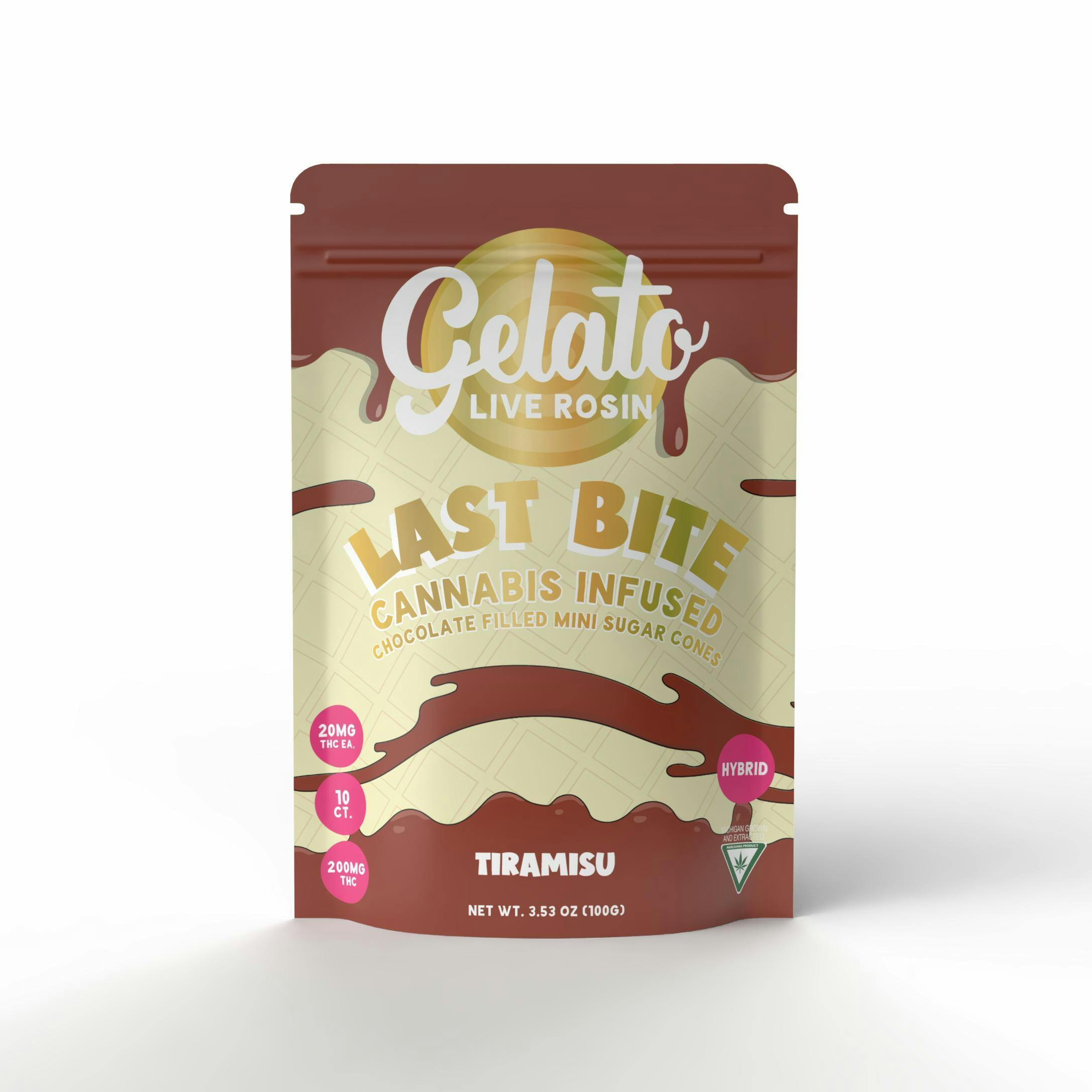 Gelato | Tiramisu Mini Cones | 200mg | 10pk | 20mg/ea