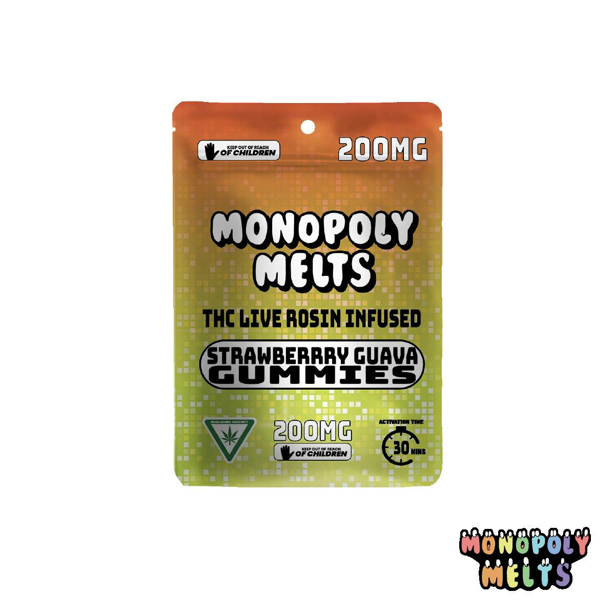 Strawberry Guava Live Rosin Gummies | Monopoly Melts | 200mg (BOGO)
