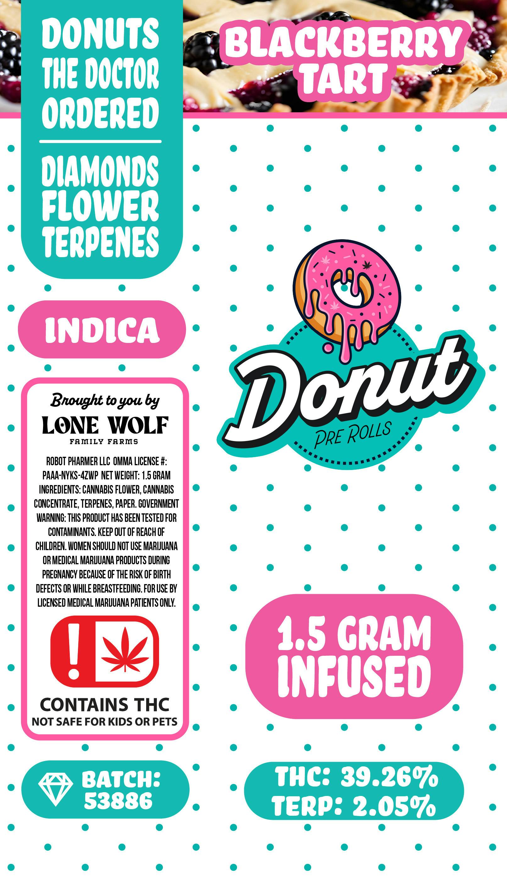 Donut - Infused Pre-Roll - Blackberry Tart