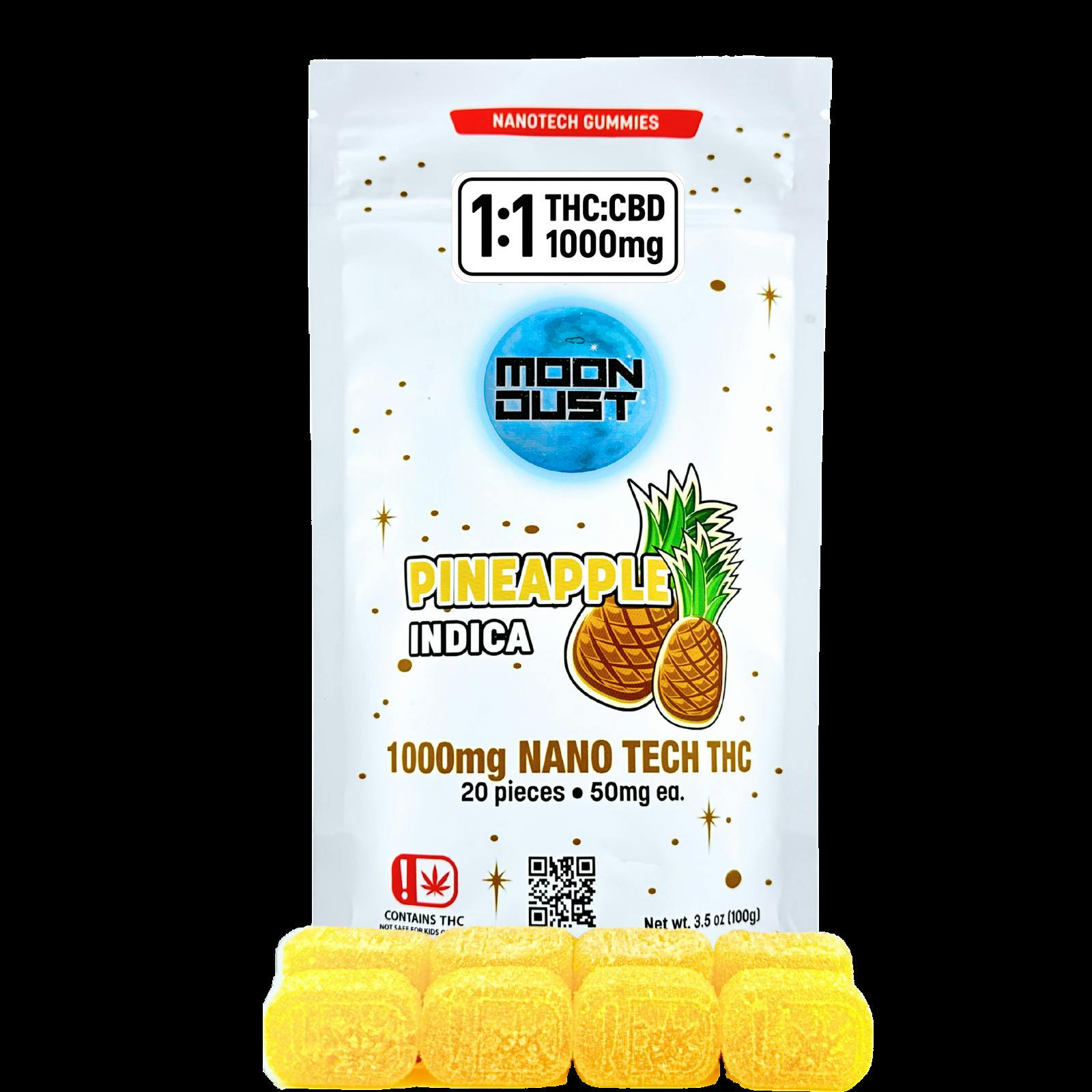 1000MG NANO THC GUMMIES - PINEAPPLE - INDICA