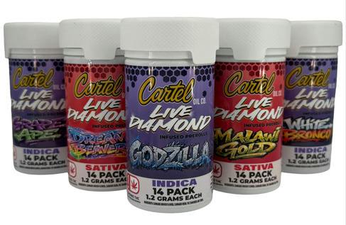 Cartel Oil Co | Diamond Infused Pre-Roll Bundle | Indica | GMO