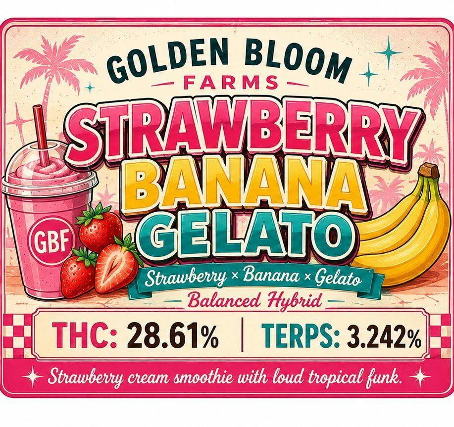 10G - GOLDEN BLOOM - STRAWBERRY BANANA GELATO