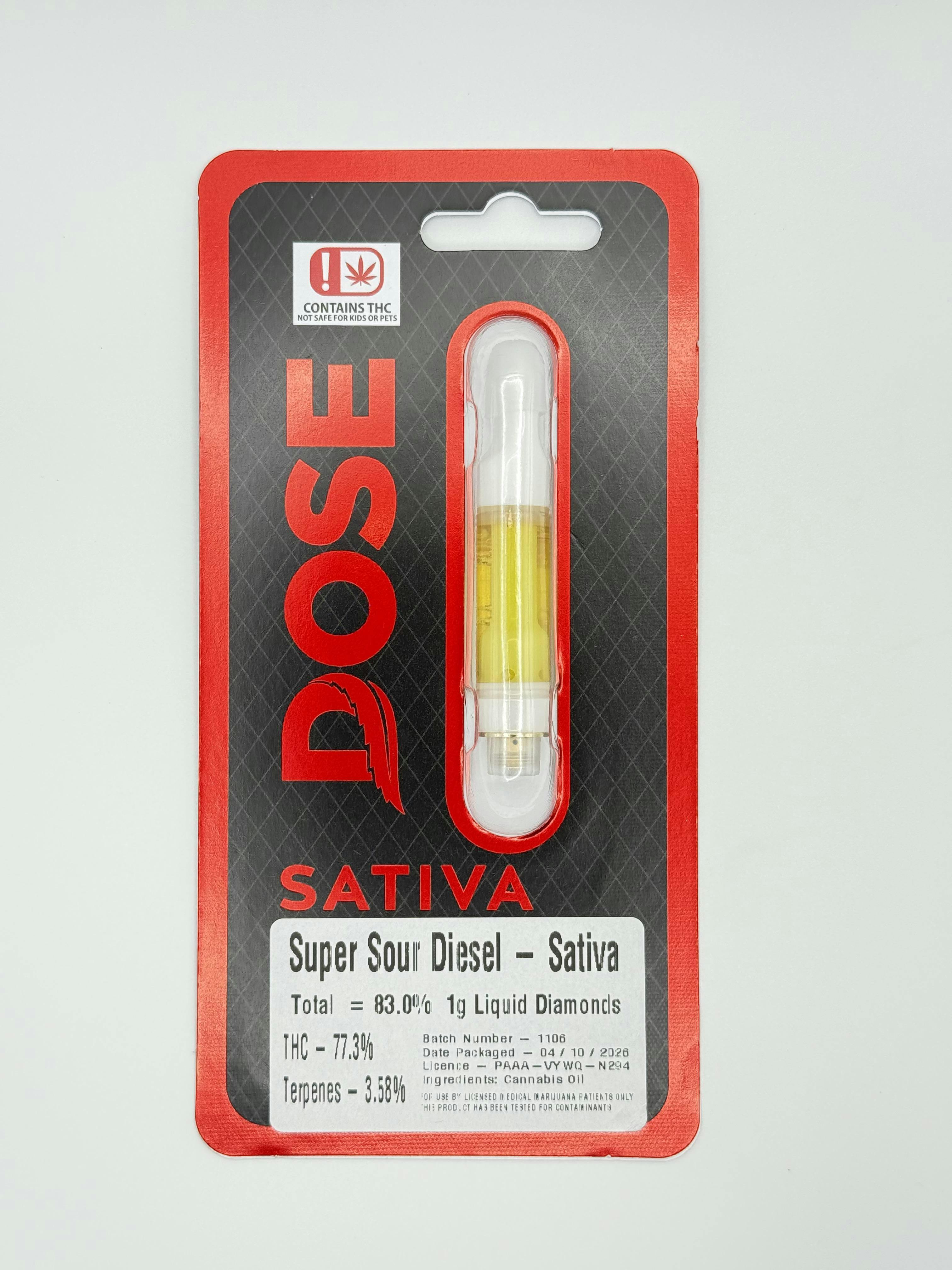 DOSE - Super Sour Diesel 1g Liquid Diamonds Cart