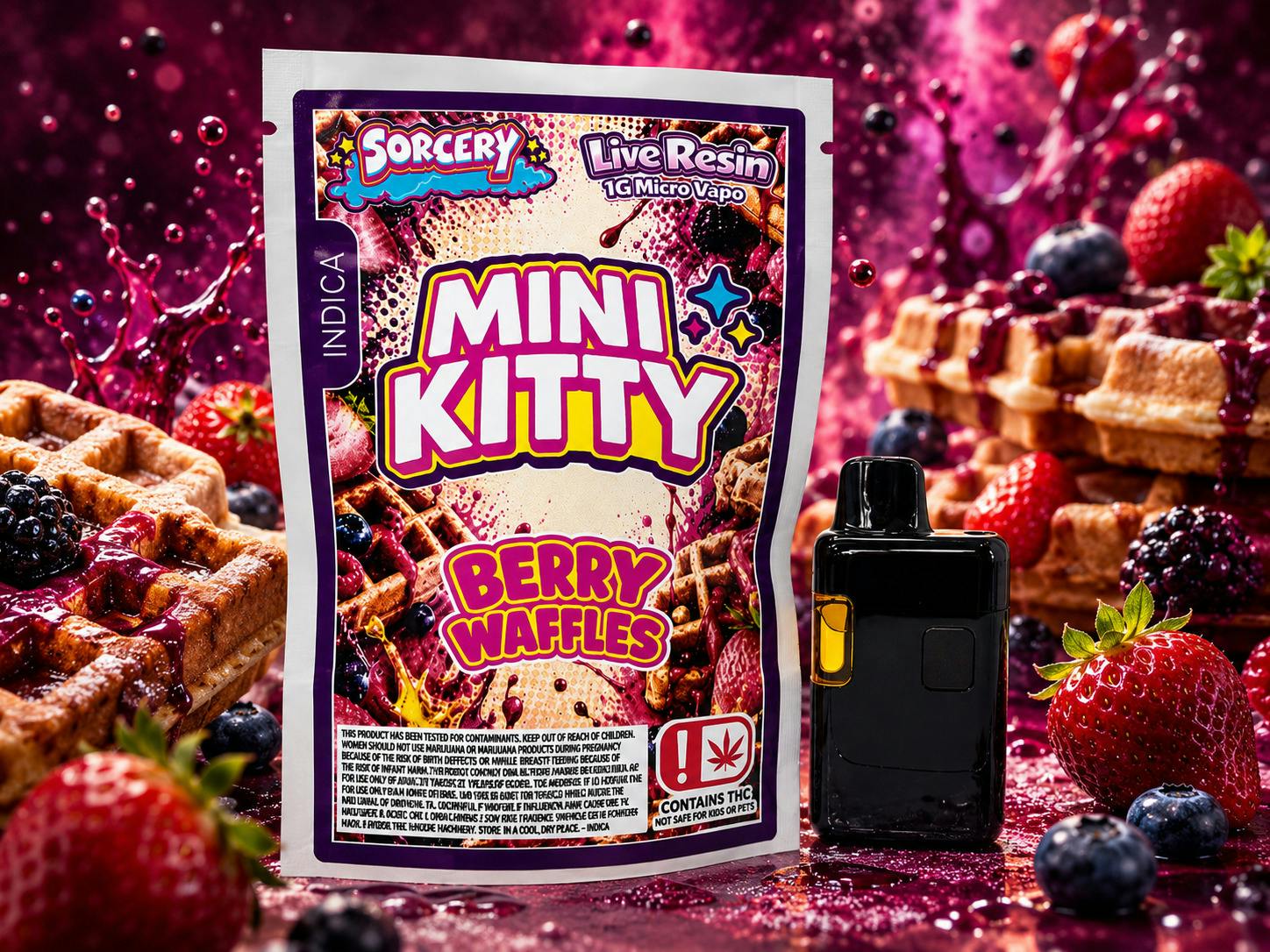 Sorcery - Mini Kitty - Berry Waffles - Live Resin Disposable