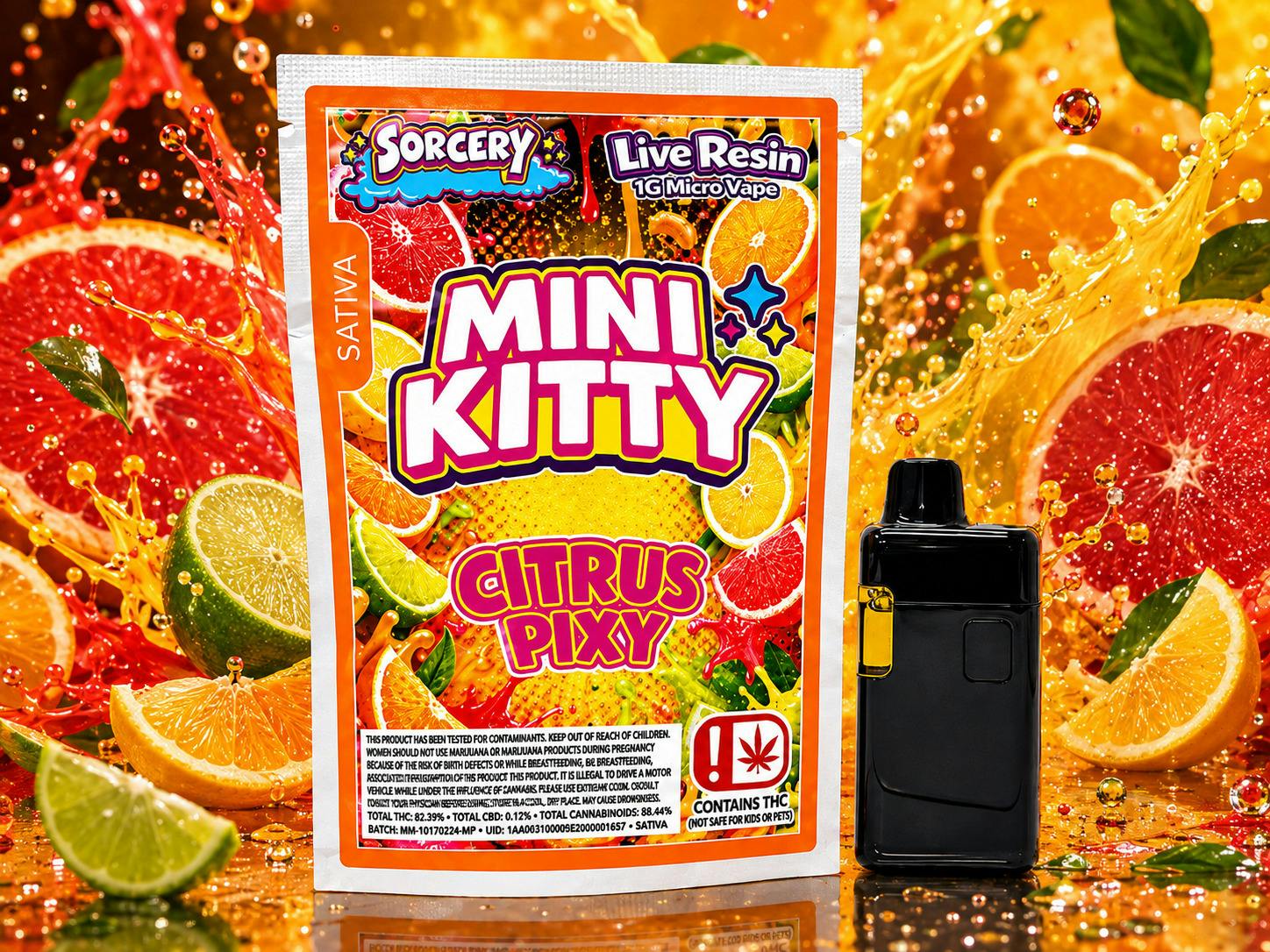Sorcery - Mini Kitty - Citrus Pixy - Live Resin Disposable