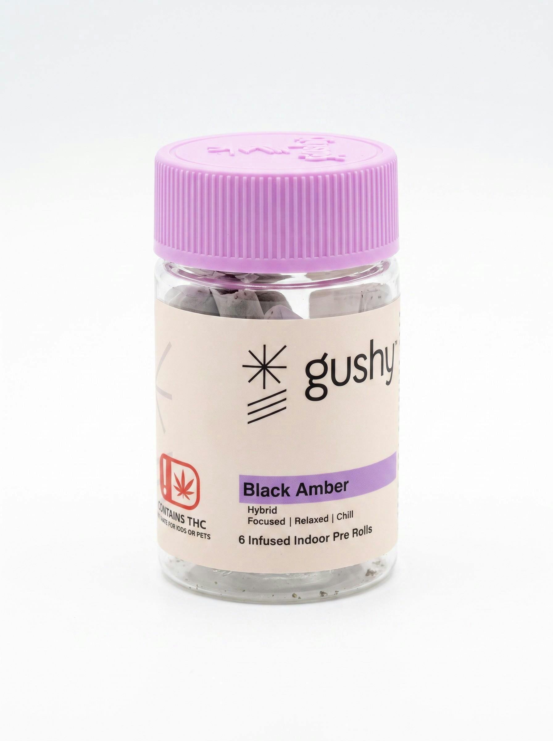 Gushy - Black Amber - Infused Preroll -.75g 6pack