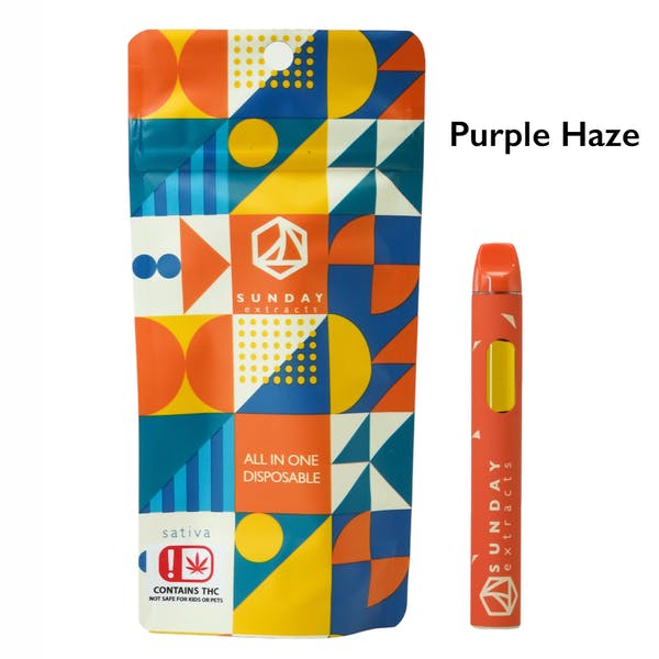 Sunday Extracts 2g Live Resin Disposable - Purple Haze 2g