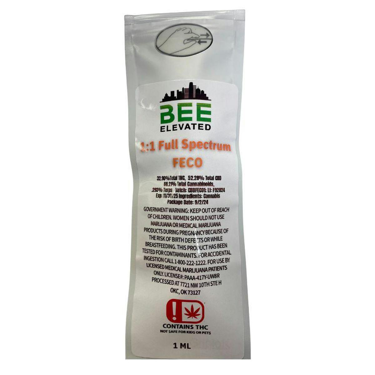 Bee Elevated FECO - 1:1 CBD/THC