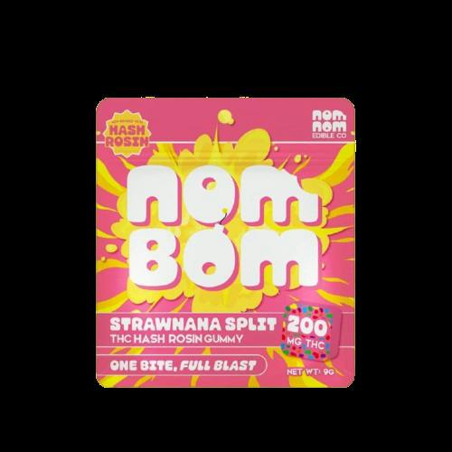 Nom Bom | Strawnana Split | Single 200MG Rosin Infused Gummy