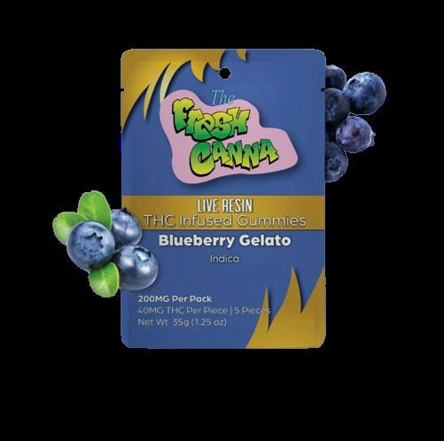 Fresh Canna | Blueberry Gelato | 200MG Live Resin Gummies