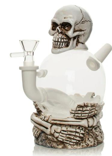 LIT Silicone 7.5" Tall Skull Bubbler