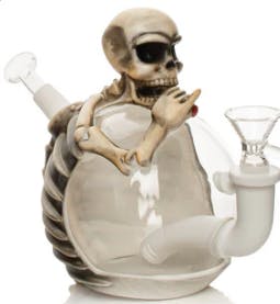 LIT Silicone 6" Tall Skeleton Bubbler