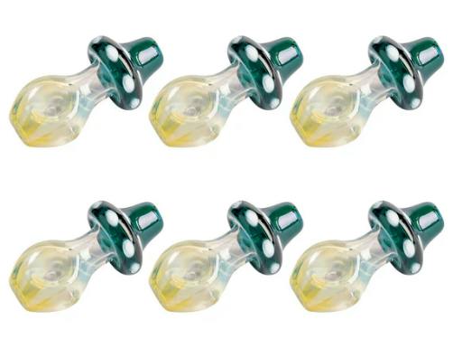 Red Eye Glass 3.75" Stand Up Mushroom Hand Pipe Multiple Colours