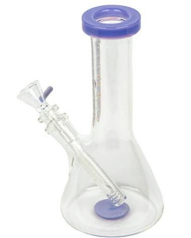 Red Eye Tek 8" Tall Splash Beaker Tube W/Flat Mouthpiece Multiple Colours
