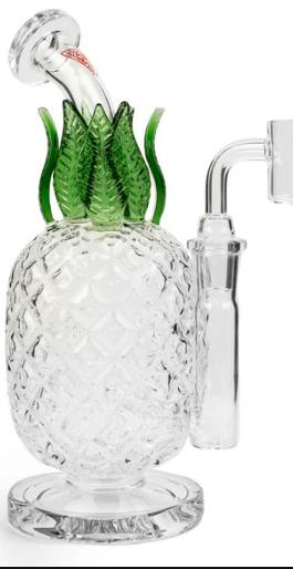 Red Eye Glass 8.5" Tall Pineapple Concentrate Rig Multiple Colours