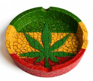 Cannabis Leaf Ashtray Rasta