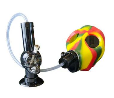 Gas Mask Rasta with Acrylic Skull Water Pipe Kit