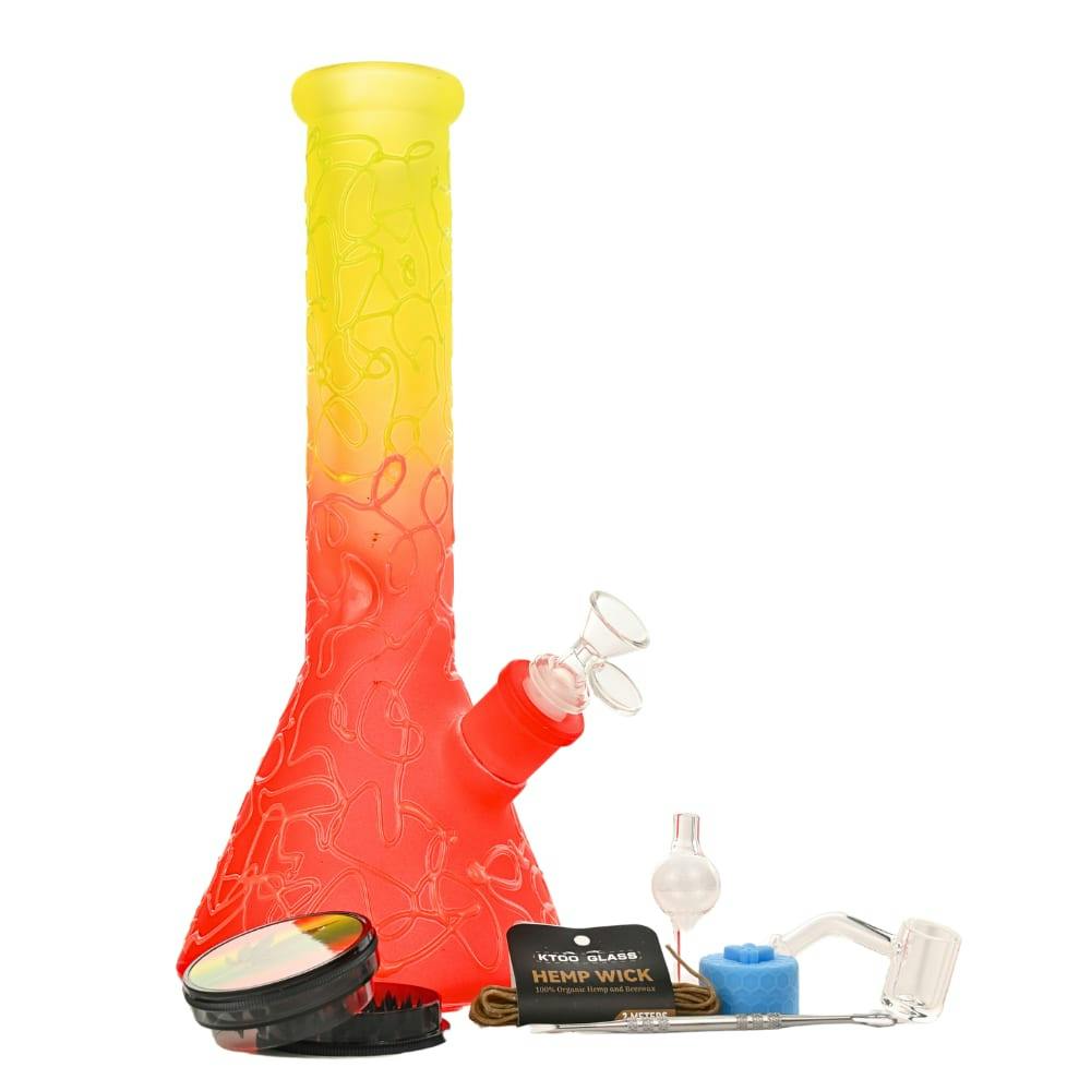 12" 5mm Glass Bong 9-in-1 Dab Kit