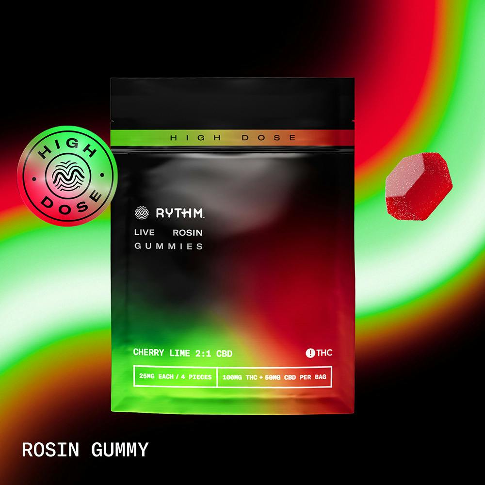 Ratioed Cherry Lime Gummies 100mg (25mg ea | 4-Pack)