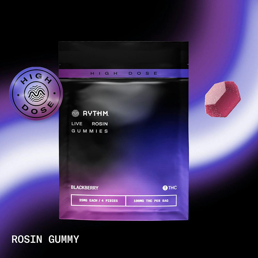 Live Rosin Blackberry Gummies 100mg (25mg ea | 4-Pack)