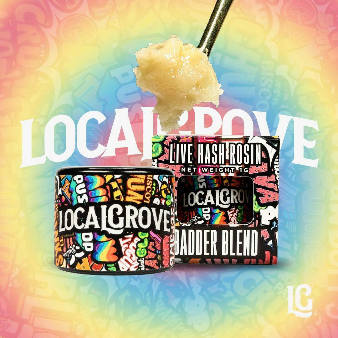 Local Grove - 1g Live Hash Rosin Badder Blend - Strawberry Fumez x The Hive