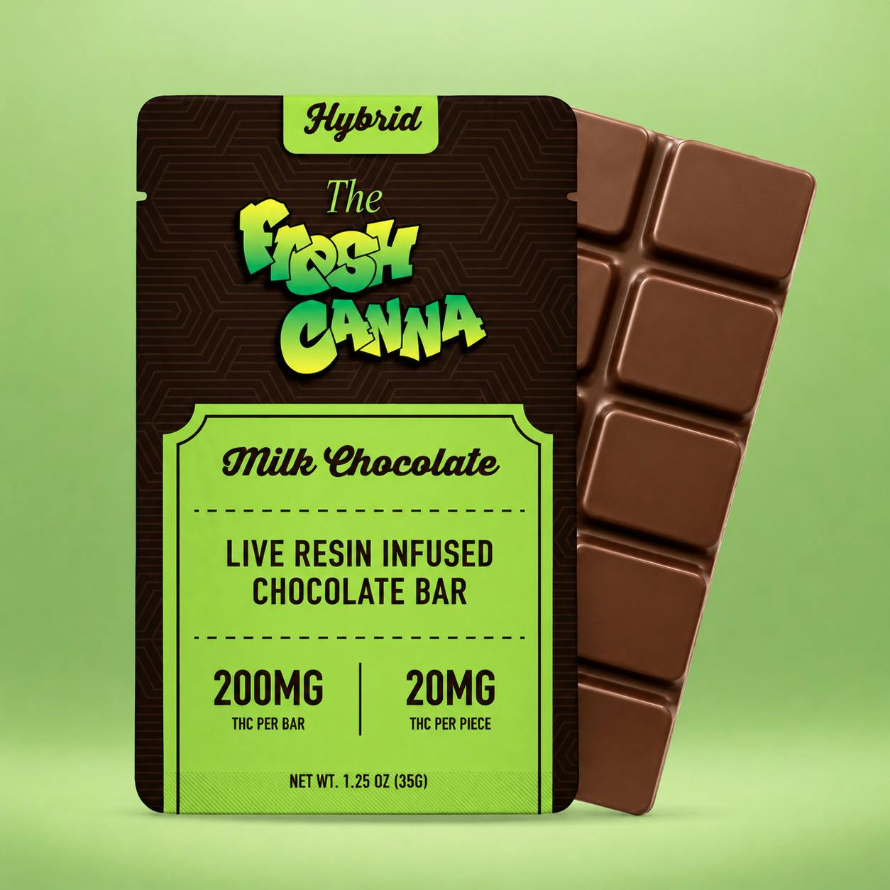 Fresh Canna - 200mg Chocolate Bar - Milk Chocolate