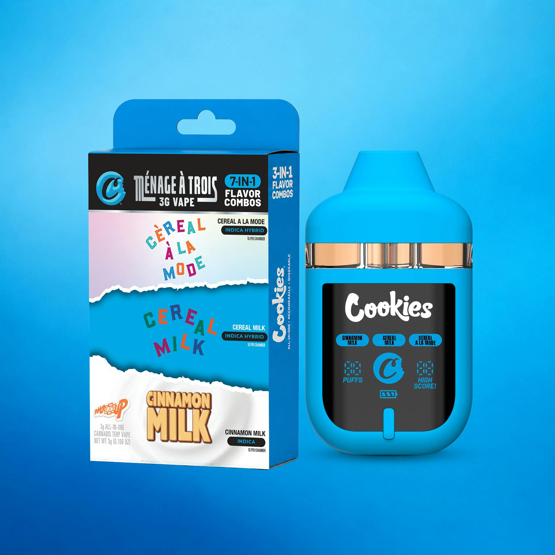 Cookies - 3g Triple Chamber Disposable Vape - Cereal a La Mode x Cereal Milk x Cinnamon Milk