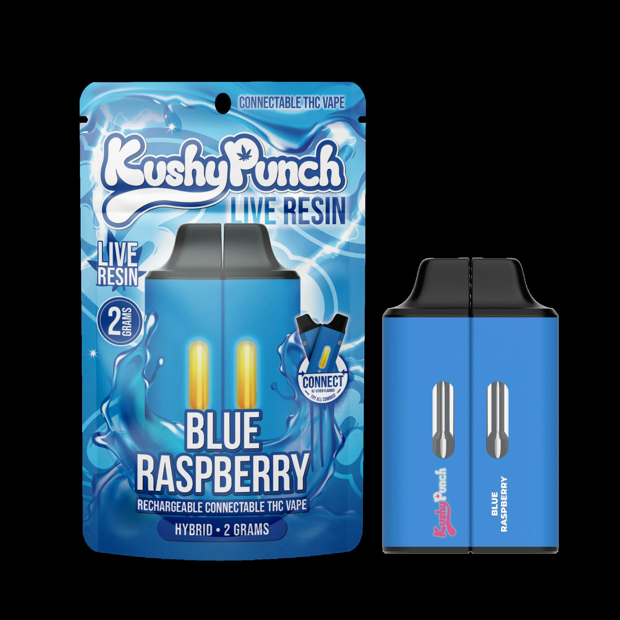 Kushy Punch - 2g Click Live Resin Disposable Vape - Blue Raspberry