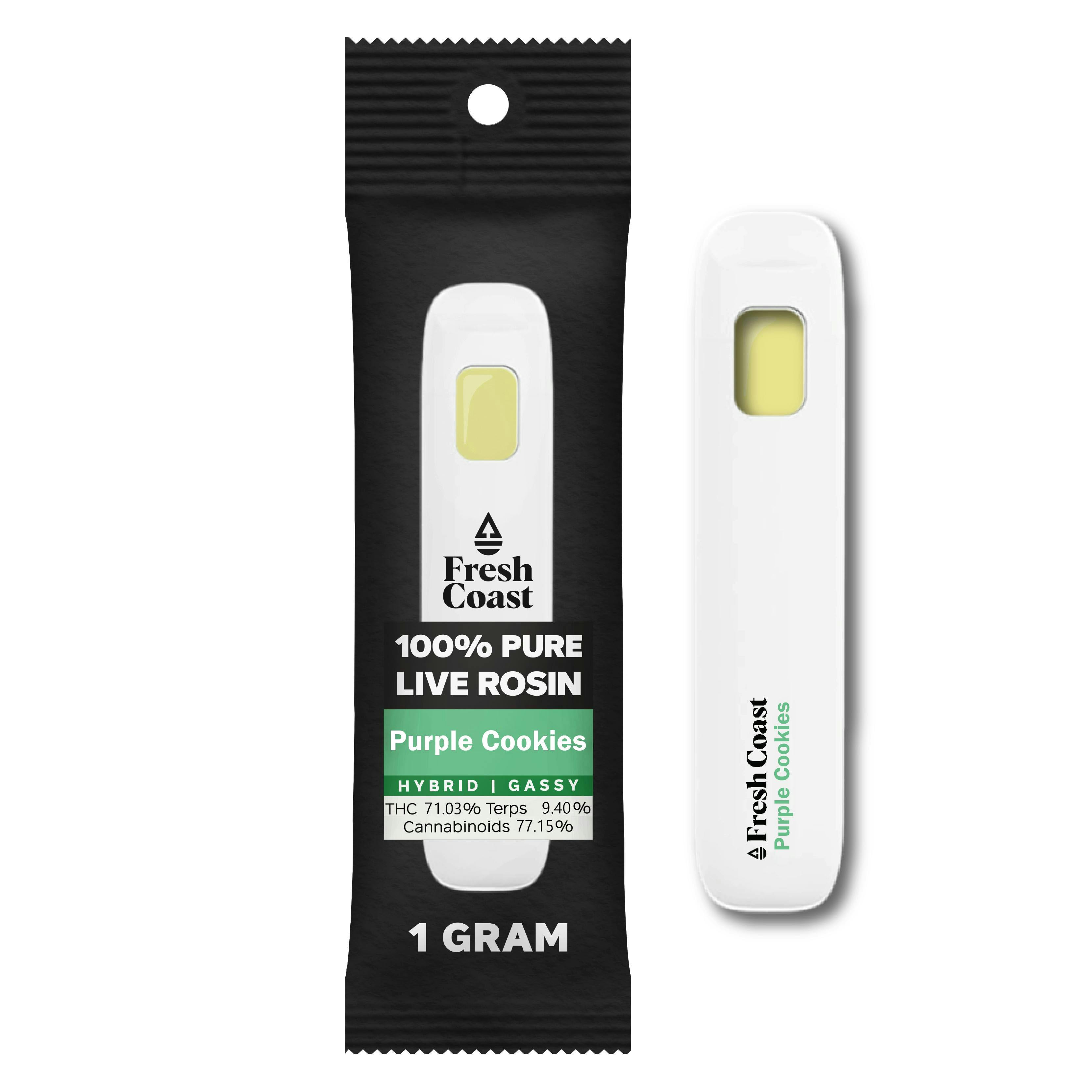 Fresh Coast - 1g Live Rosin Disposable Vape - Purple Cookies