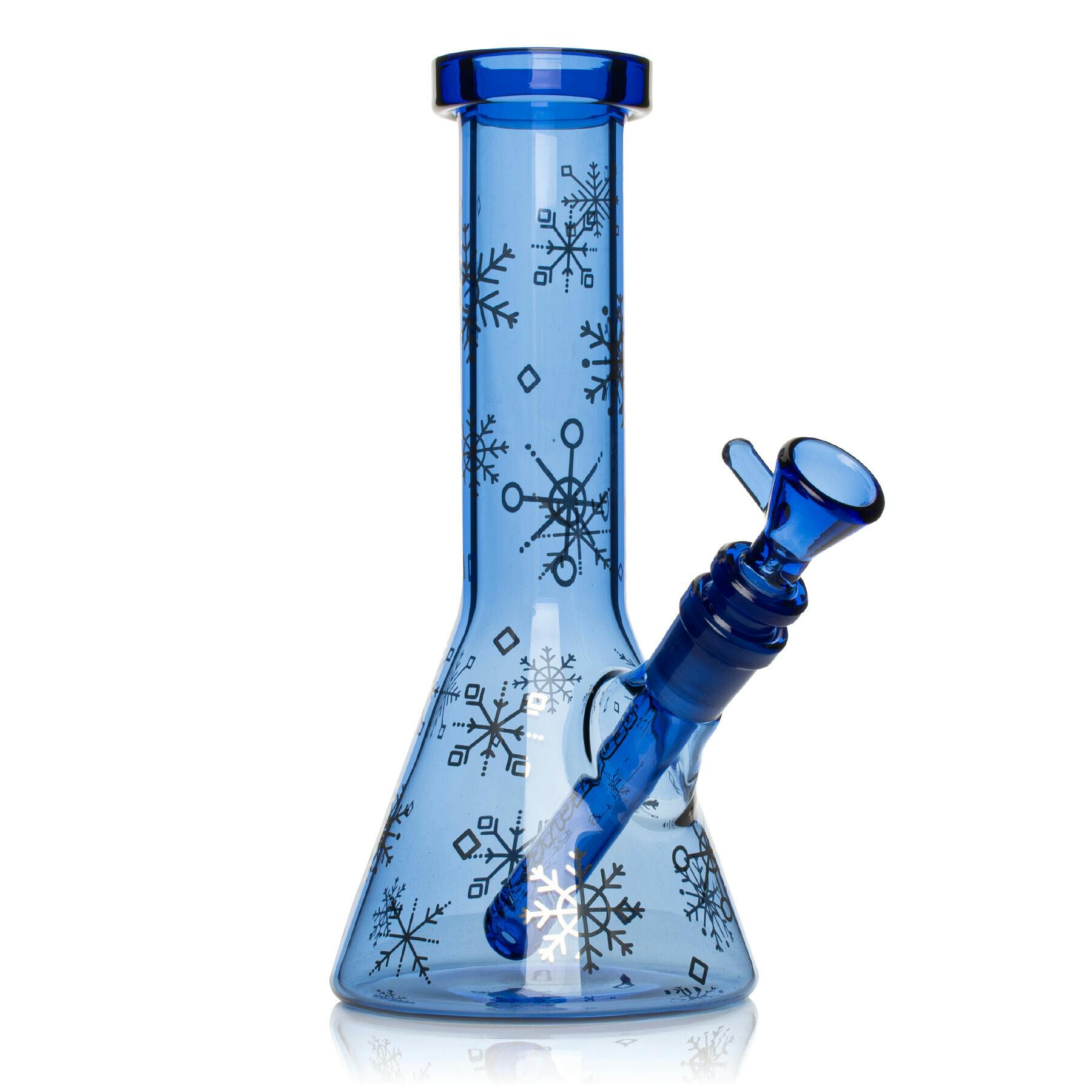 Bong - Sapphire Blue Winter Wonderland Beaker - 8.5"