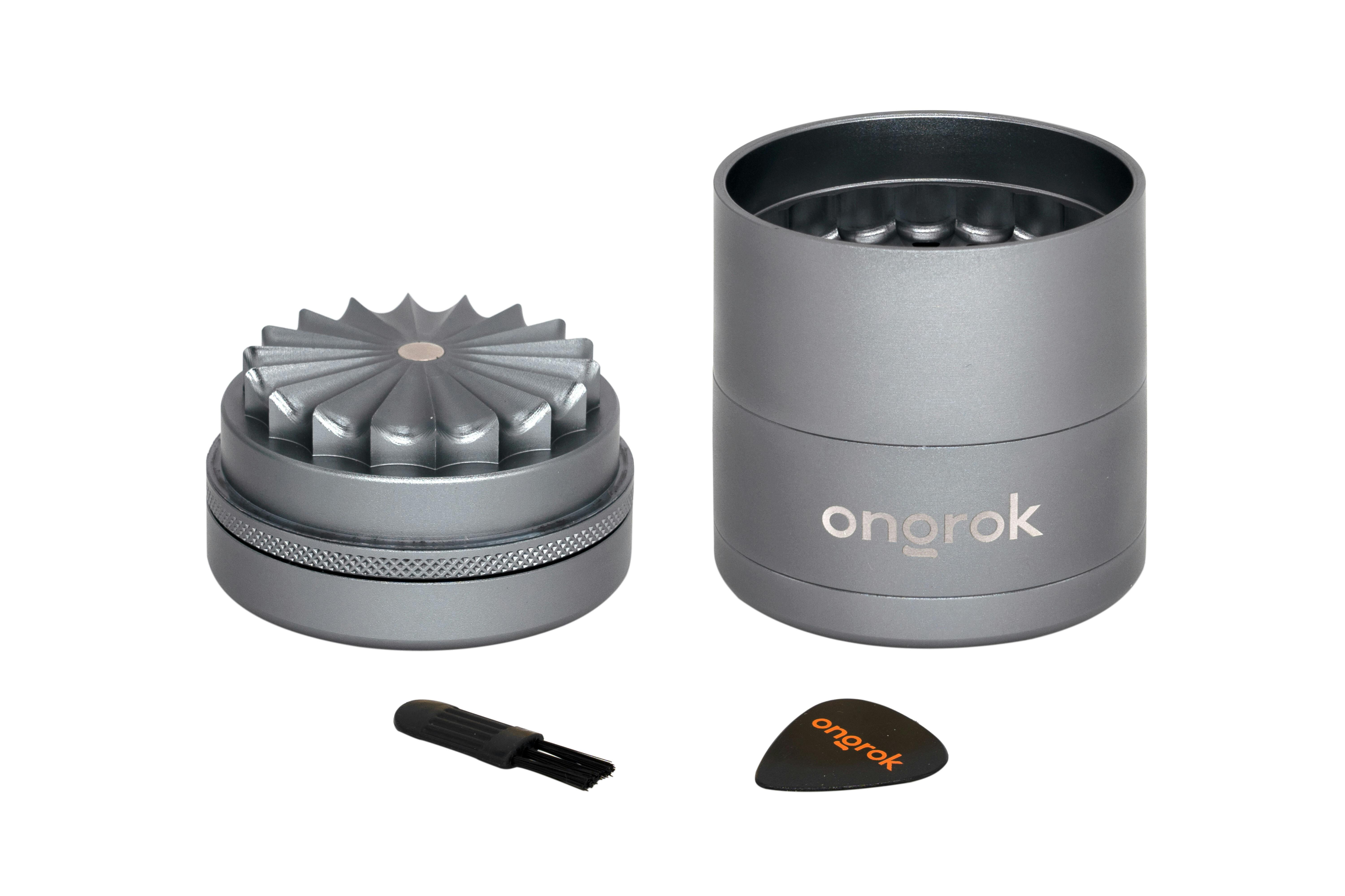 Mini Flower Petal Toothless Grinder - 5pc - 55mm - Gunmetal