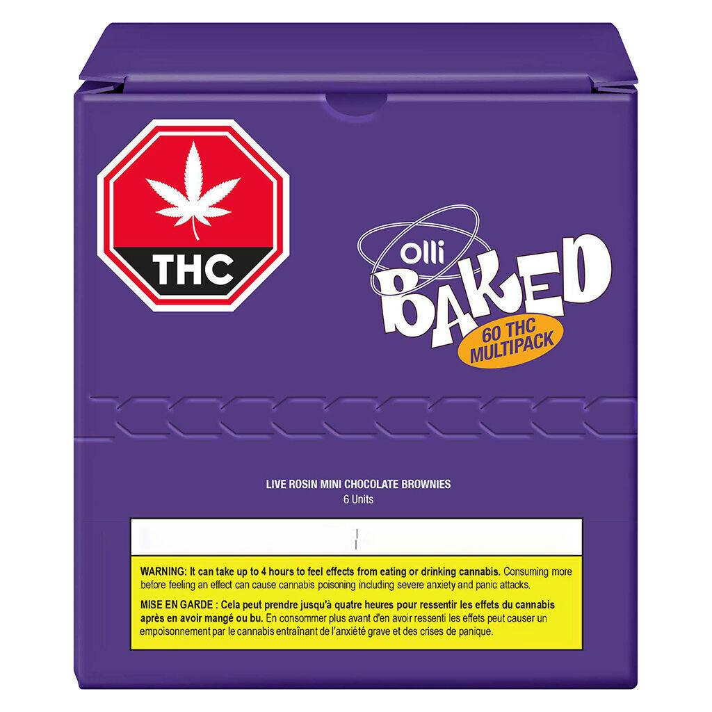 60 THC Live Rosin Mini Chocolate Brownies - 6x1 Pack