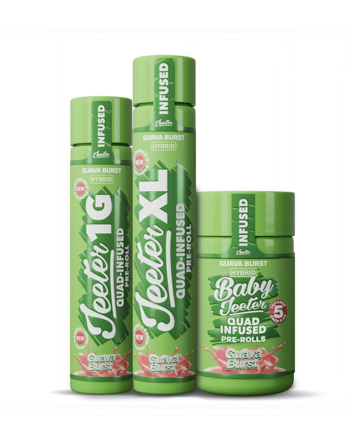 Quad Infused Preroll - 1g - Jeeter - Guava Burst