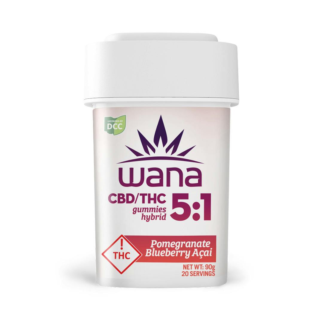 Pomegranate Blueberry Acai | Sour Gummies 100mg 1:5 THC:CBD 20pk