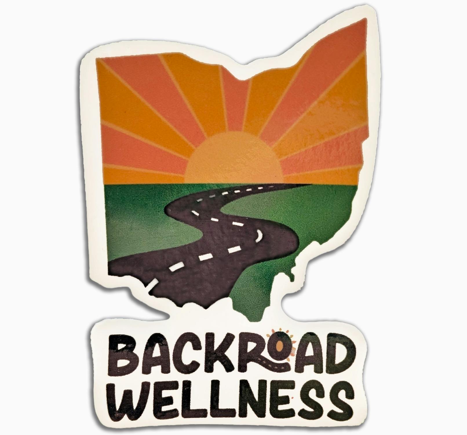 Backroad Wellness - Sticker - 2.5" State logo black text