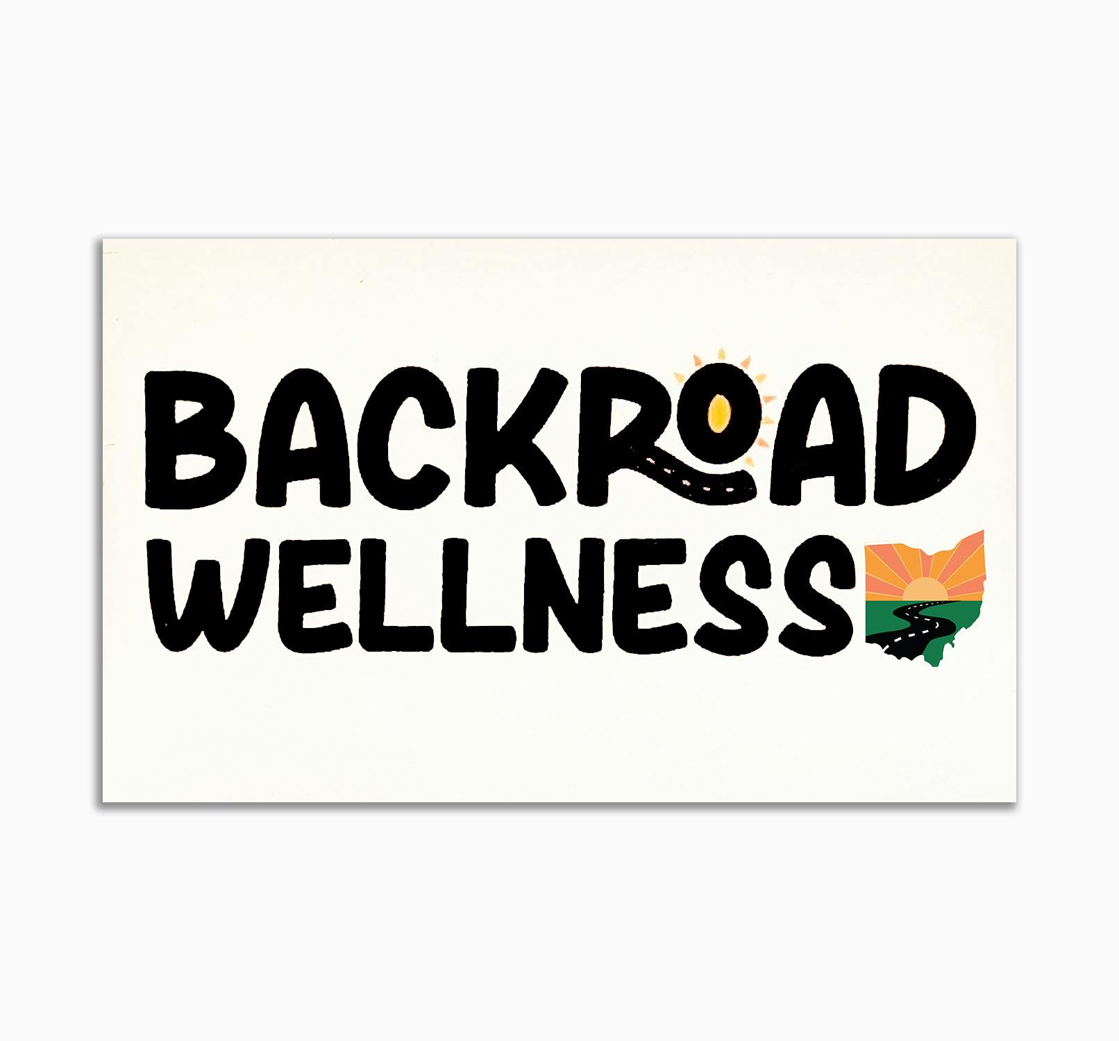 Backroad Wellness - Sticker - 2.5" Square black text