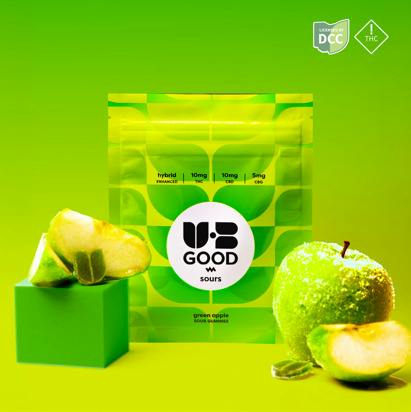 Green Apple | Sour Gummies 100mg 2:2:1 THC:CBD:CBG 10pk