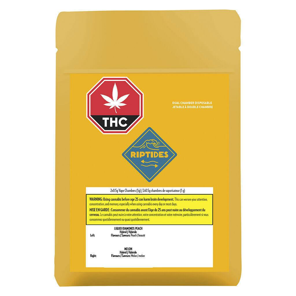 Riptides - Peach x Melon Dual Liquid Diamond AIO Disposable - 1g Hybrid