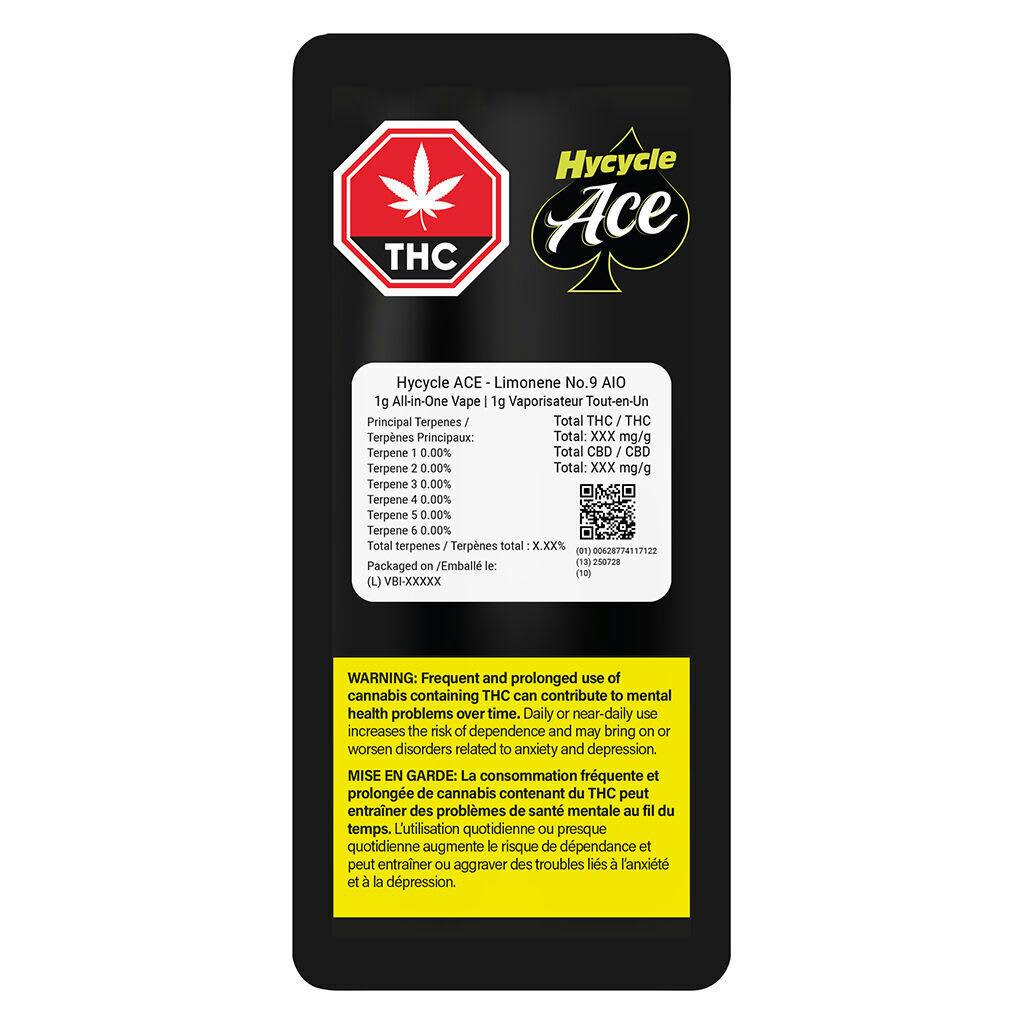 Hycycle ACE - Limonene No 9 Live Resin Disposable - 1g Sativa