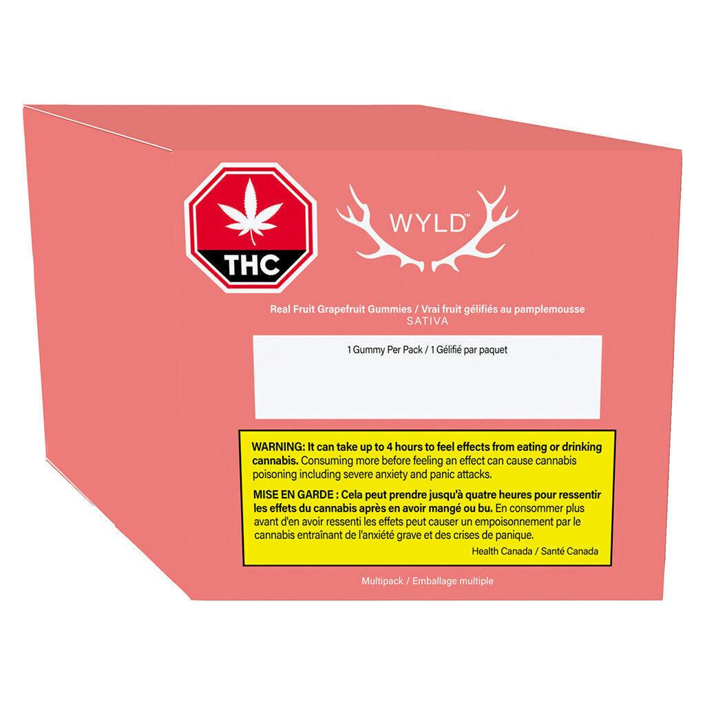 Wyld - Real Fruit Grapefruit Sativa Gummies 1:1:1 THC:CBG:CBC - 10pck