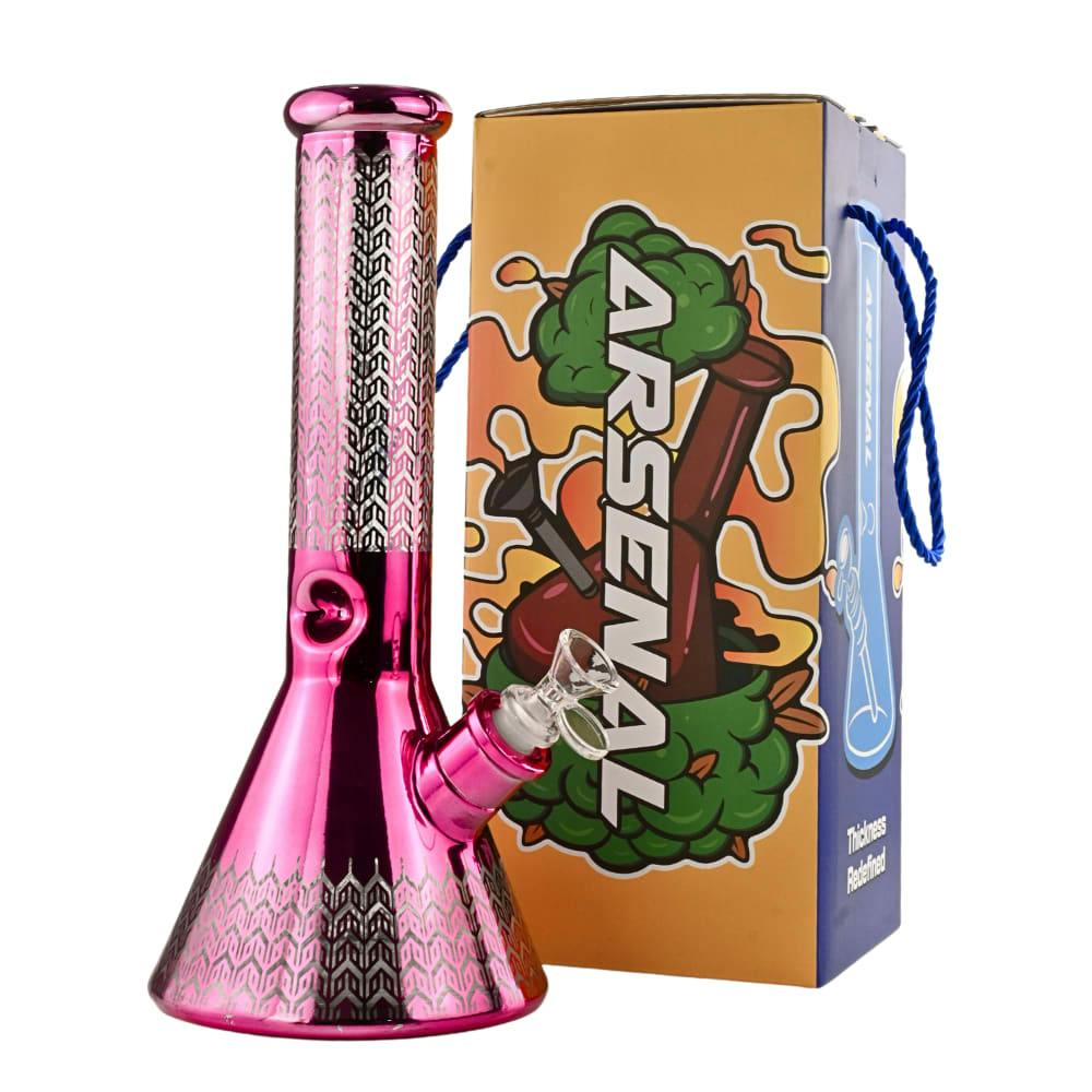 12" 7mm Infinity Loop Glass Bong w/ Gift Box - GOLD