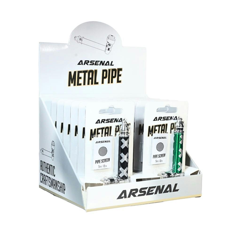 Arsenal High Grade XX Design Large Metal Hand Pipe w/ Screens