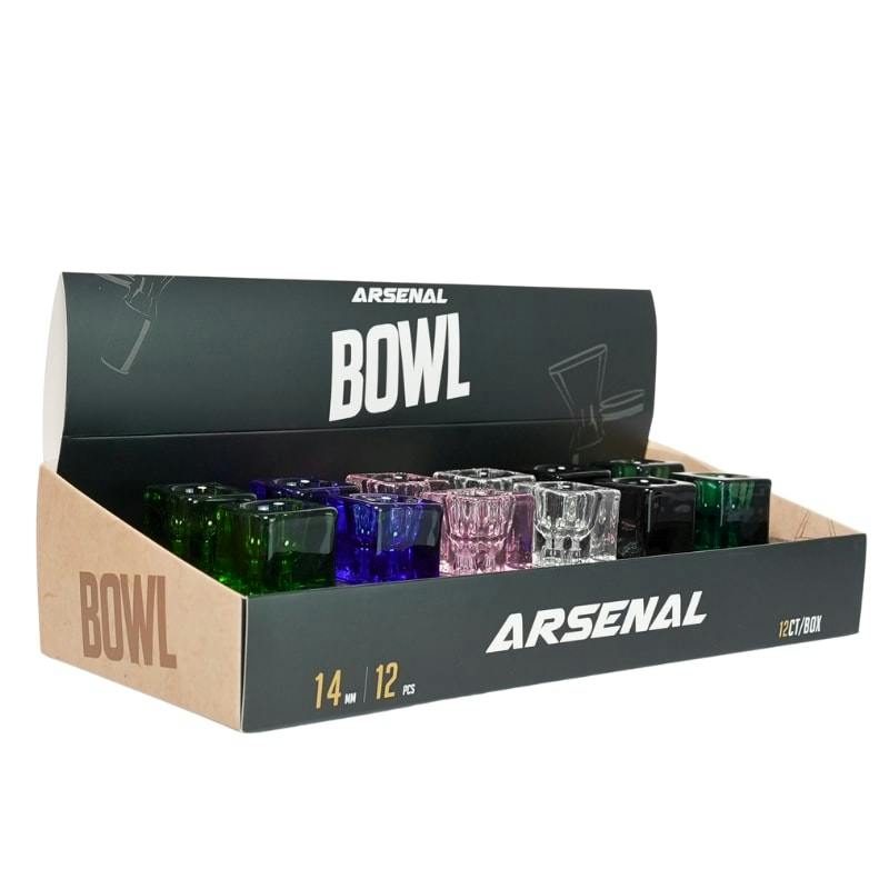 14mm Arsenal Cube Glass Bowl - Assorted