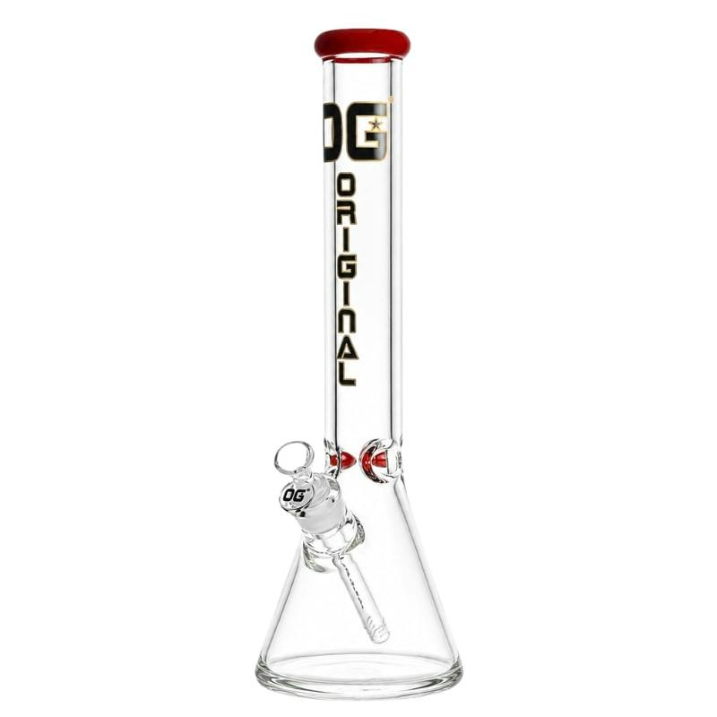 16" 9mm OG Original Coloured Rim Beaker Bong (Red)