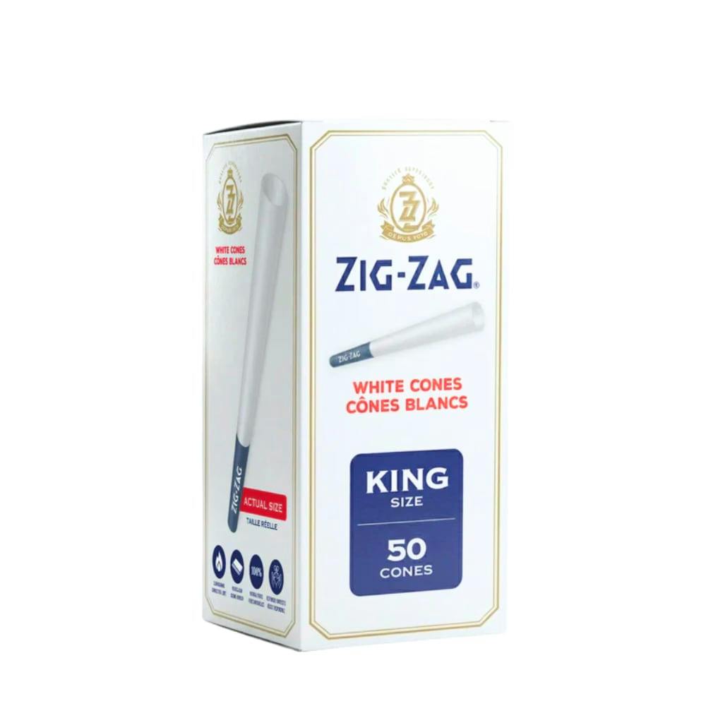 Zig Zag Mini Bulk White KS Pre Rolled Cones - 50ct