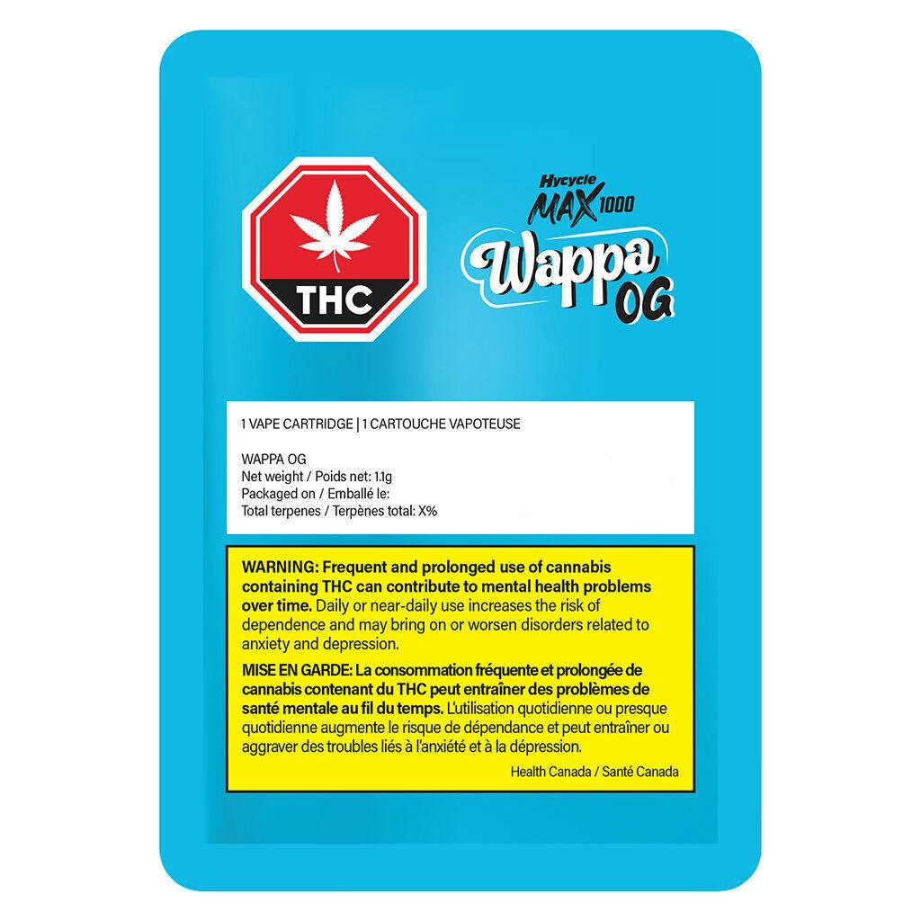 Hycycle MAX - Wappa OG 510 Cartridge - 1.1g Indica