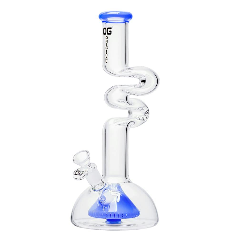 12' 5mm OG Original Twisted Dome Percolator Bong (Jade Blue)