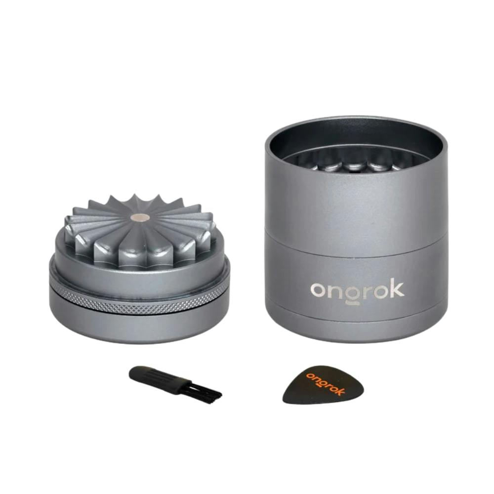 Ongrok 5pc Flower Petal Toothless Grinder w/ Storage (Gun Metal)