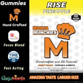 Manja Munchies "Rise" Pineapple 100mg Gummies